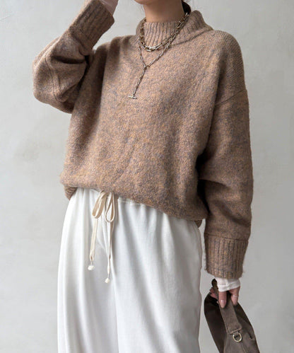 MIX長絨高領套頭衫