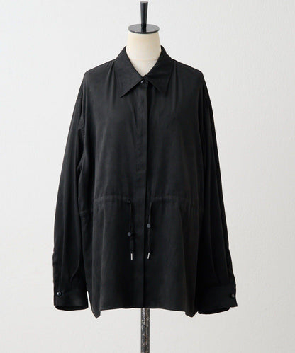 可調節廓形抽繩麂皮長款上衣/麂皮襯衫【SUM1 STYLE】