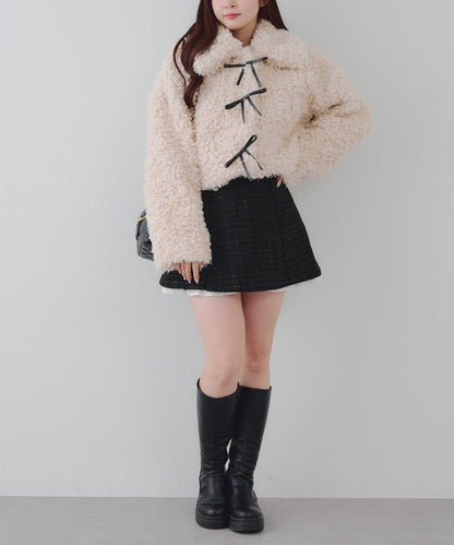 【可選兩種長度！】多功能蝴蝶結短絨夾克【官網！】