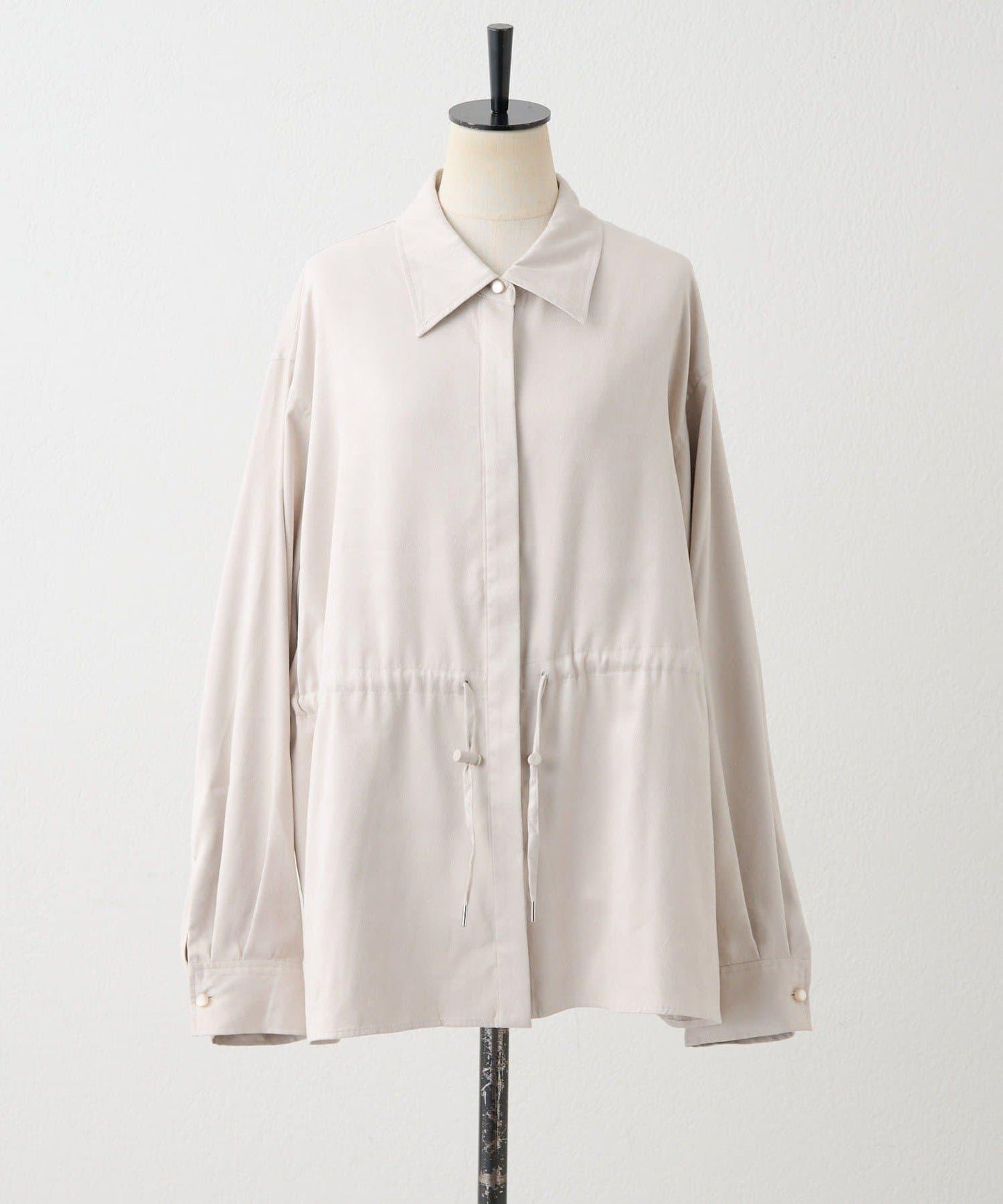 可調節廓形抽繩麂皮長款上衣/麂皮襯衫【SUM1 STYLE】