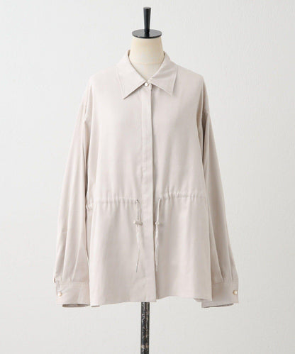 可調節廓形抽繩麂皮長款上衣/麂皮襯衫【SUM1 STYLE】