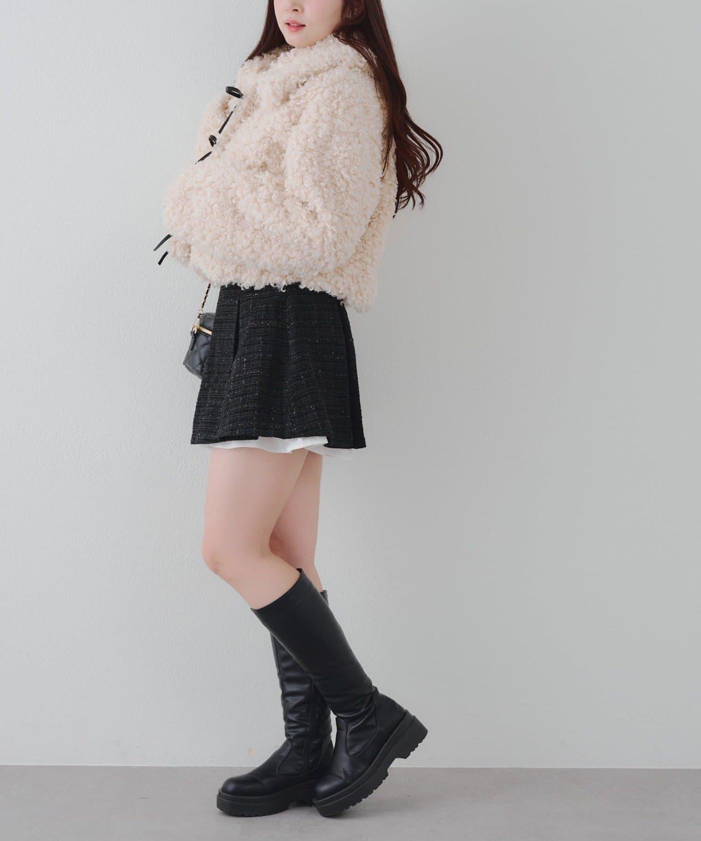 【可選兩種長度！】多功能蝴蝶結短絨夾克【官網！】