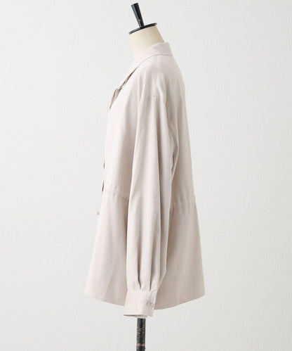 可調節廓形抽繩麂皮長款上衣/麂皮襯衫【SUM1 STYLE】