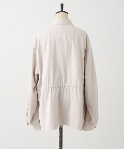 可調節廓形抽繩麂皮長款上衣/麂皮襯衫【SUM1 STYLE】