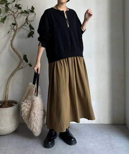 半拉鍊拼接連衣裙