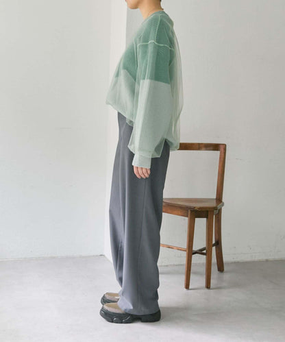 拼接設計撞色透視針織衫【SUM1 STYLE(スミスタイル)】