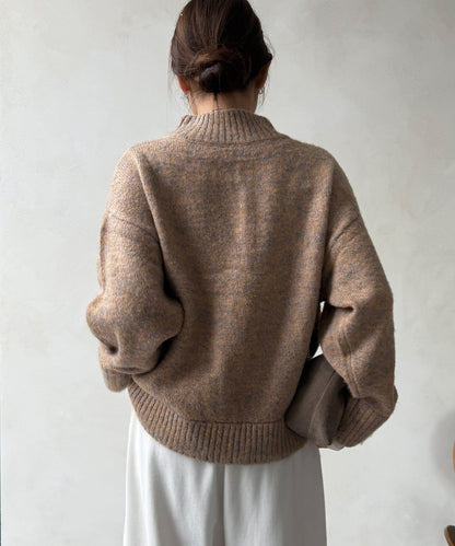 MIX長絨高領套頭衫