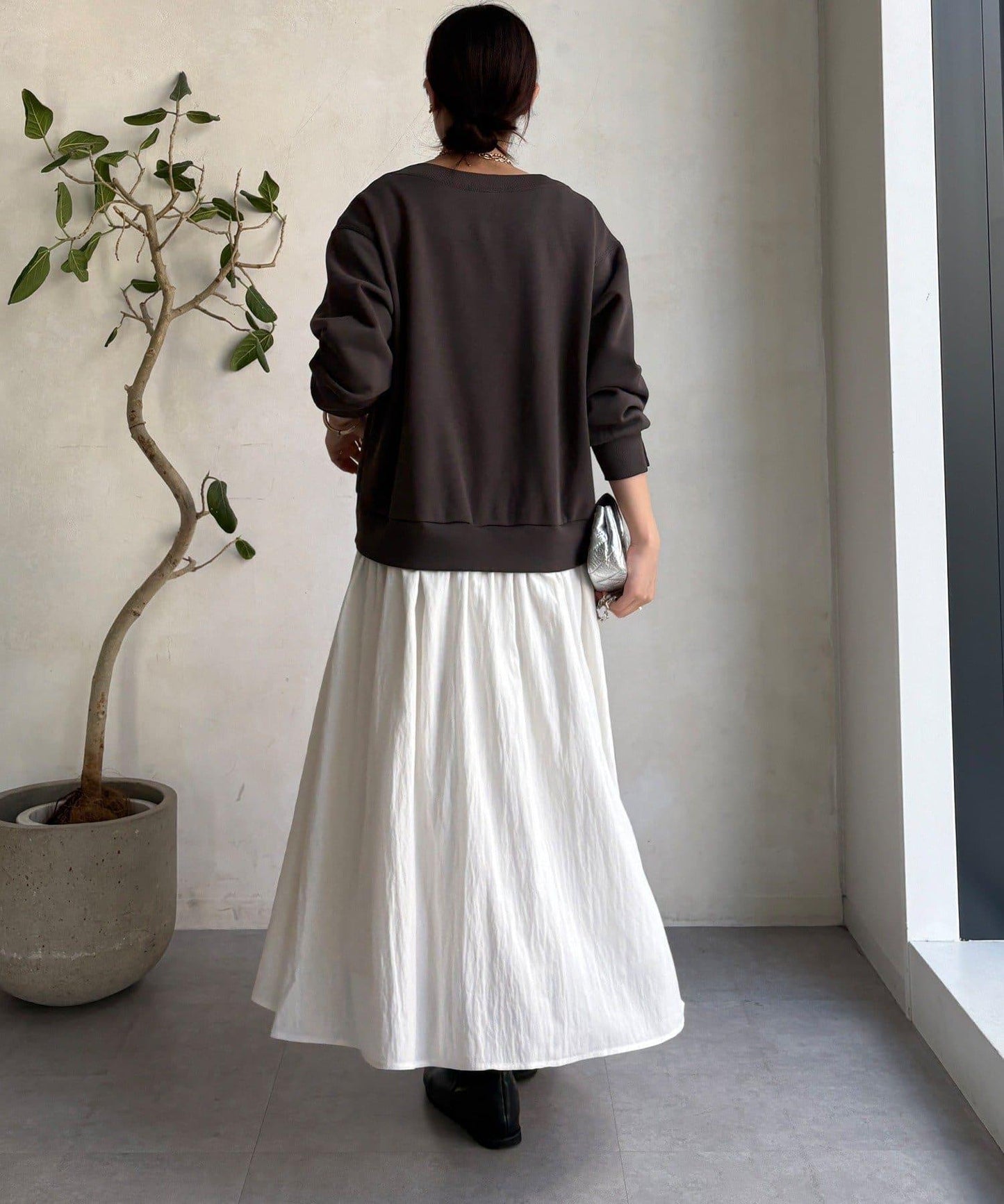 半拉鍊拼接連衣裙