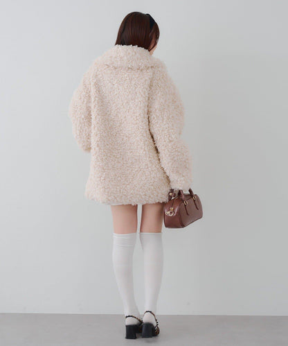 【可選兩種長度！】多功能蝴蝶結短絨夾克【官網！】