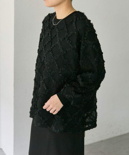 可伸縮透視蕾絲衛衣【SUM1 STYLE(スミスタイル)】