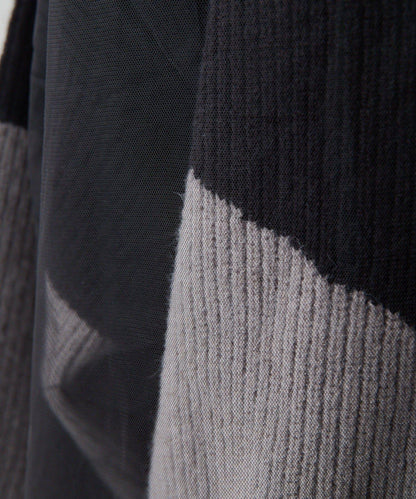 拼接設計撞色透視針織衫【SUM1 STYLE(スミスタイル)】