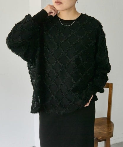 可伸縮透視蕾絲衛衣【SUM1 STYLE(スミスタイル)】