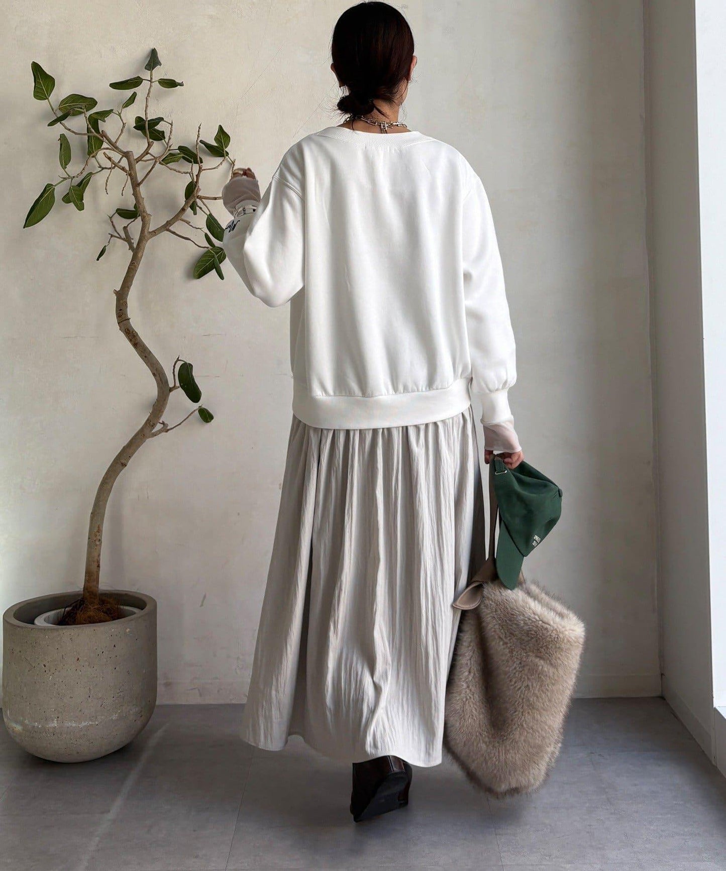 半拉鍊拼接連衣裙