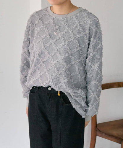 可伸縮透視蕾絲衛衣【SUM1 STYLE(スミスタイル)】