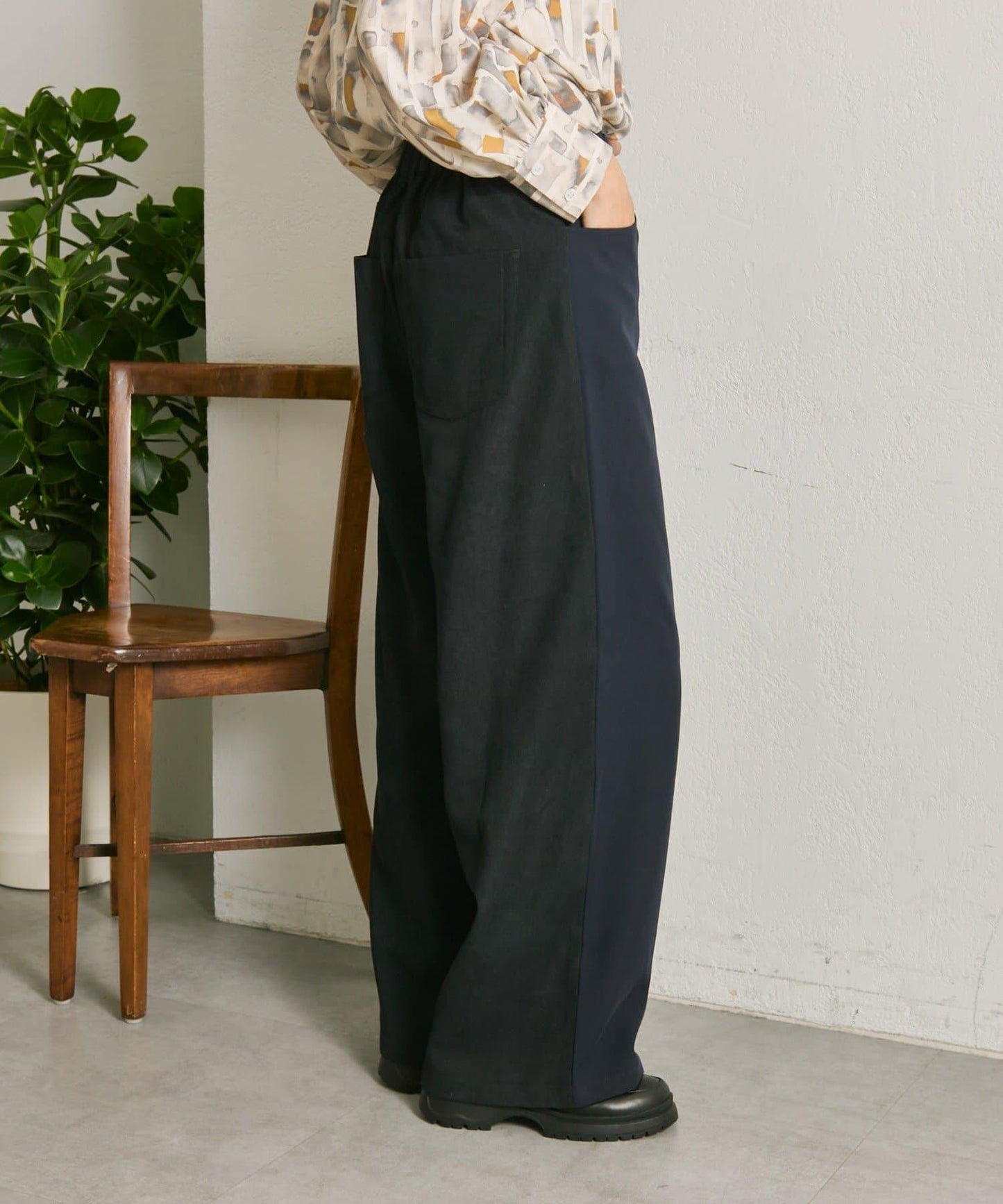 前後拼接雙色長褲【SUM1 STYLE】