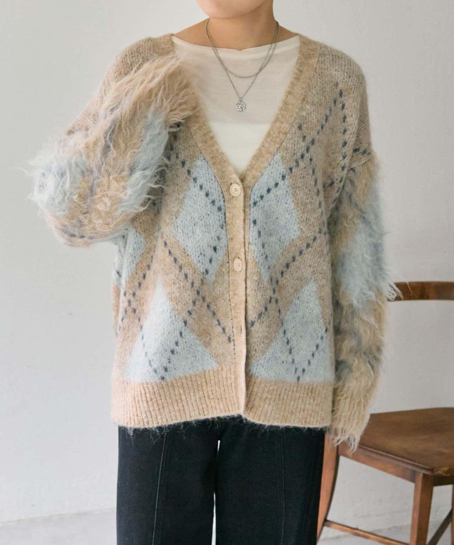 菱格針織開衫【SUM1 STYLE】