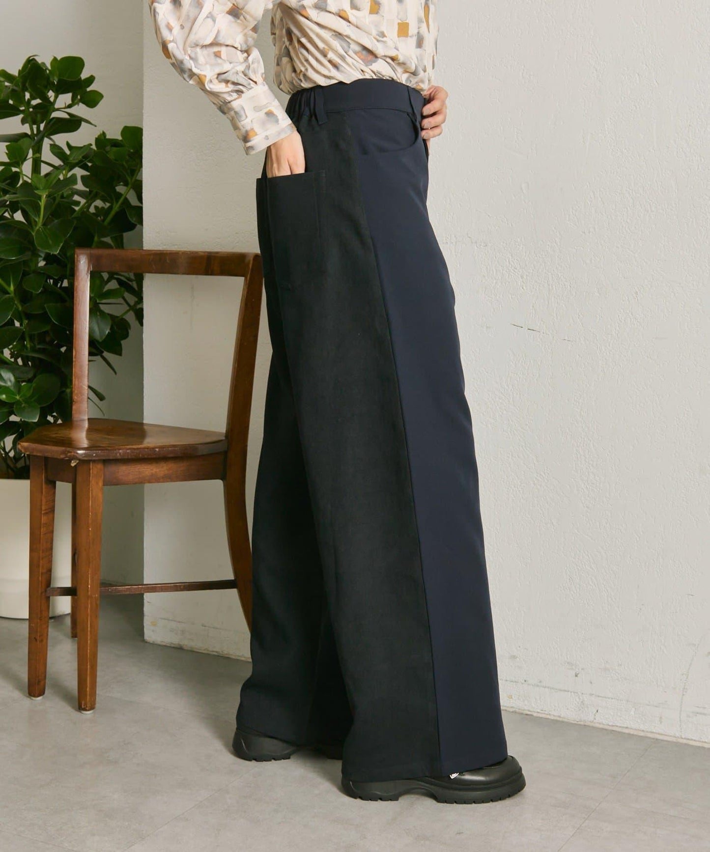 前後拼接雙色長褲【SUM1 STYLE】