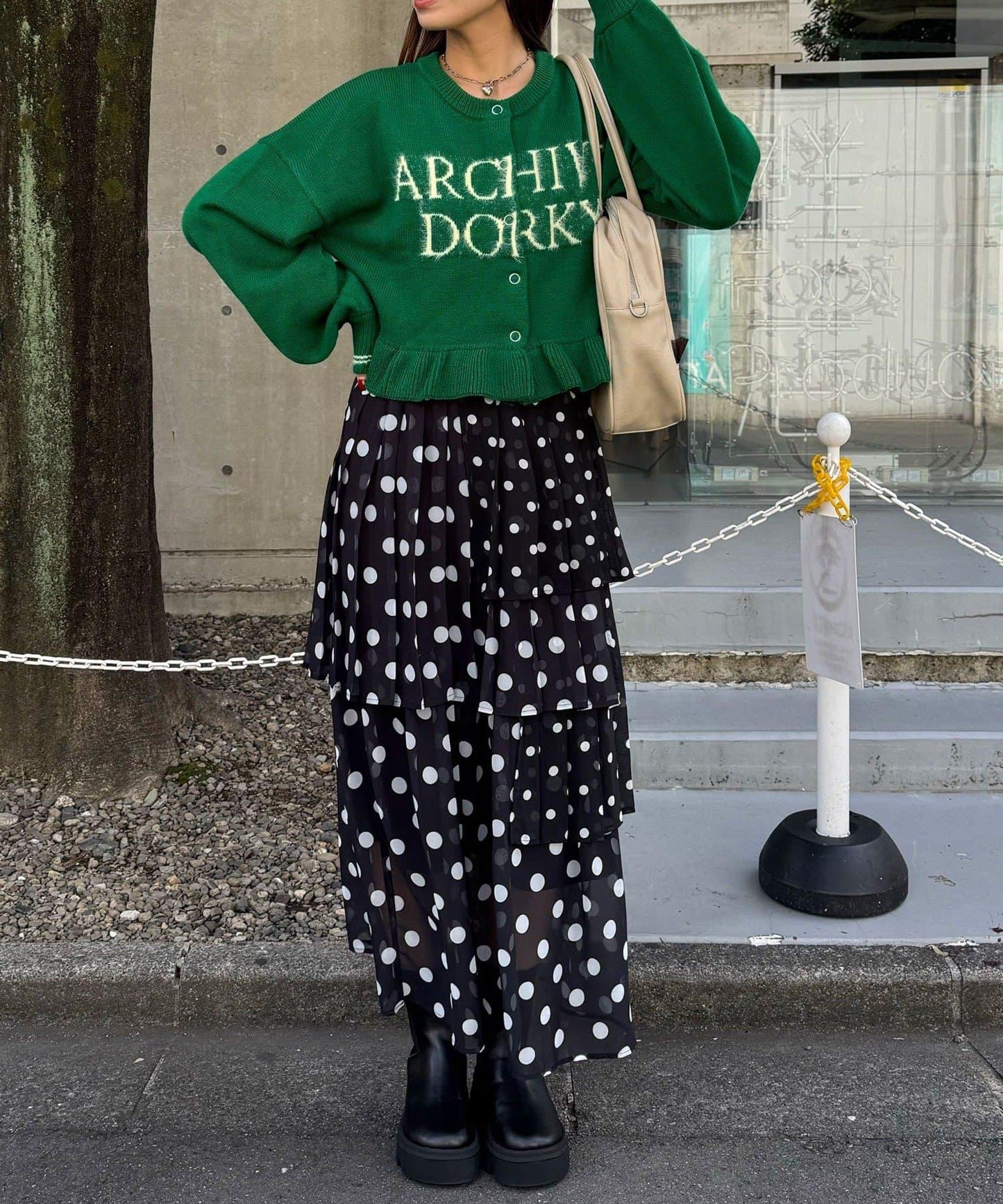 拼色流蘇標誌荷葉邊針織開衫