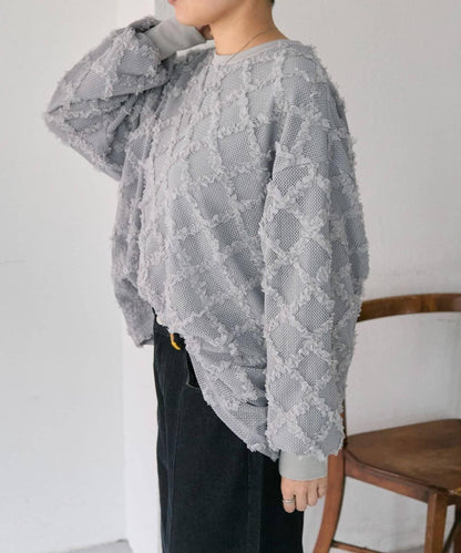 可伸縮透視蕾絲衛衣【SUM1 STYLE(スミスタイル)】
