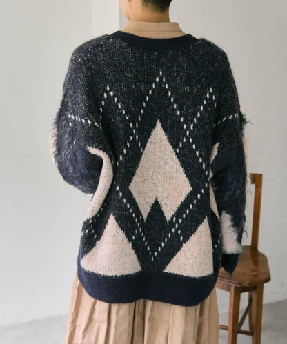 菱格針織開衫【SUM1 STYLE】