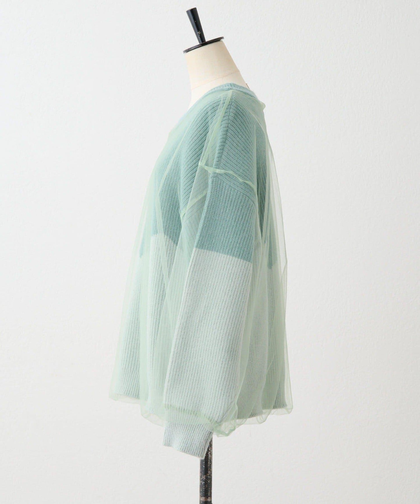 拼接設計撞色透視針織衫【SUM1 STYLE(スミスタイル)】