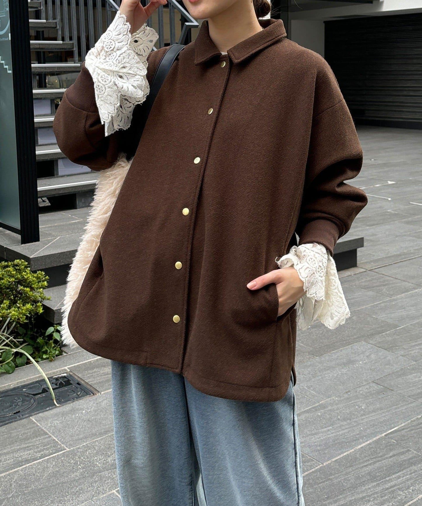 輕質羊毛呢襯衫夾克