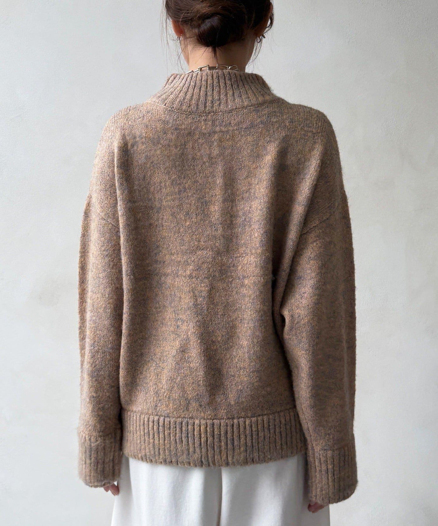 MIX長絨高領套頭衫