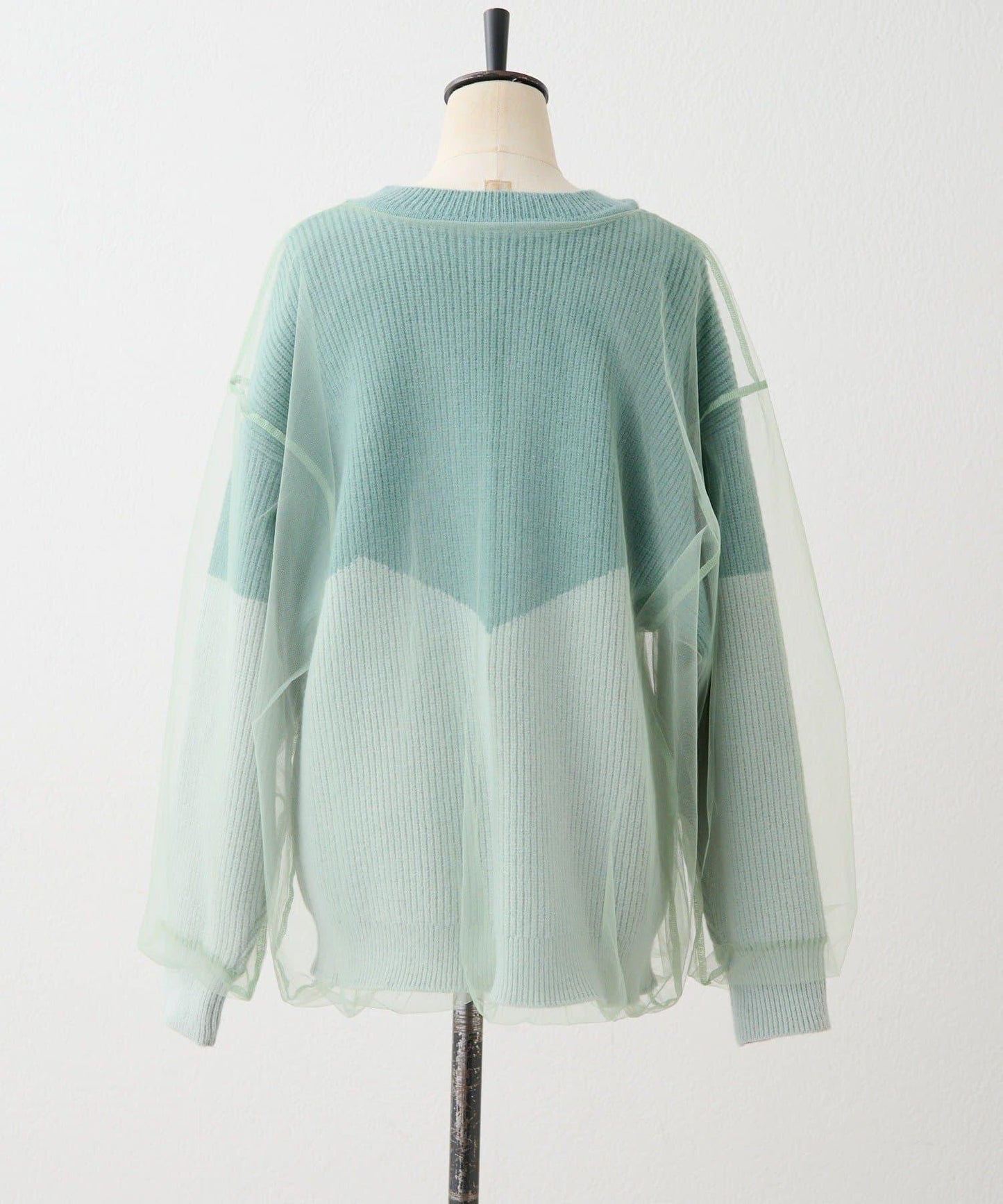 拼接設計撞色透視針織衫【SUM1 STYLE(スミスタイル)】