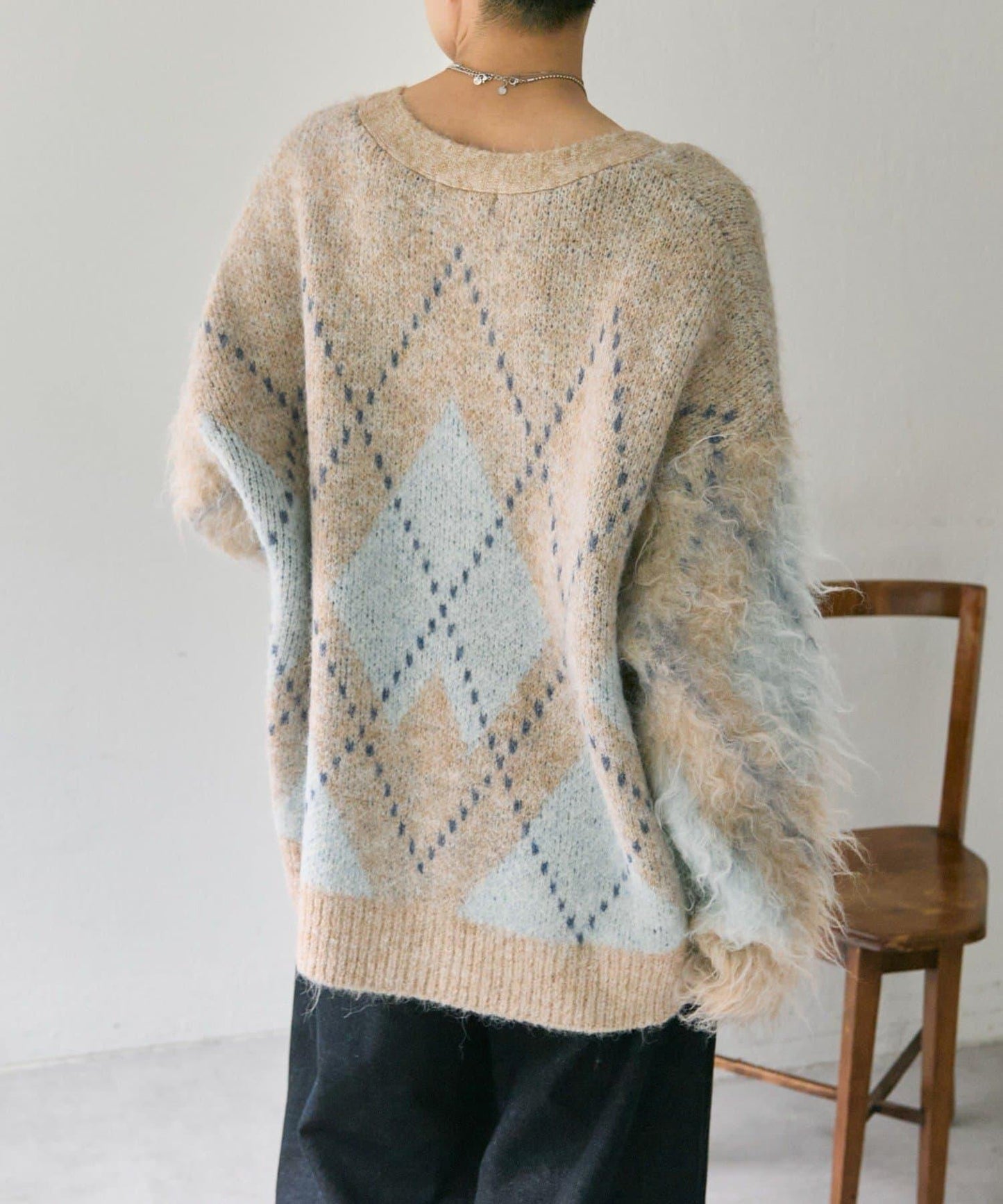 菱格針織開衫【SUM1 STYLE】