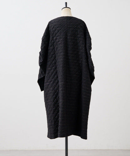 《オケージョン/ストライプ》長袖褶皺連衣裙【SUM1 STYLE】