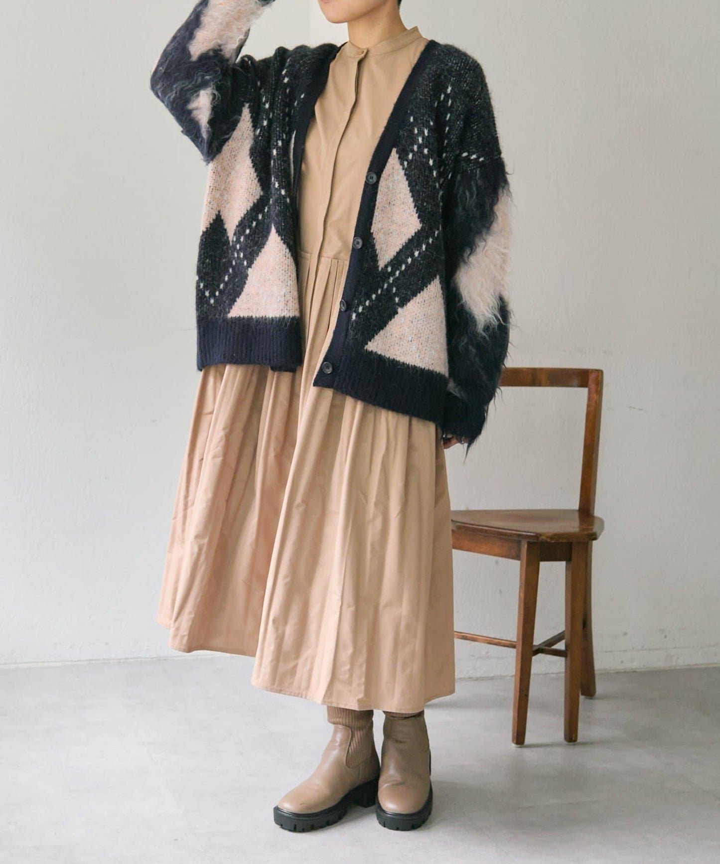 褶皺連衣裙【SUM1 STYLE(スミスタイル)】