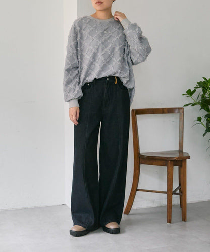 可伸縮透視蕾絲衛衣【SUM1 STYLE(スミスタイル)】