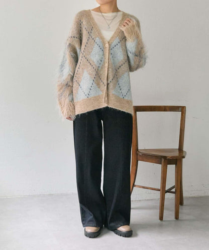 菱格針織開衫【SUM1 STYLE】