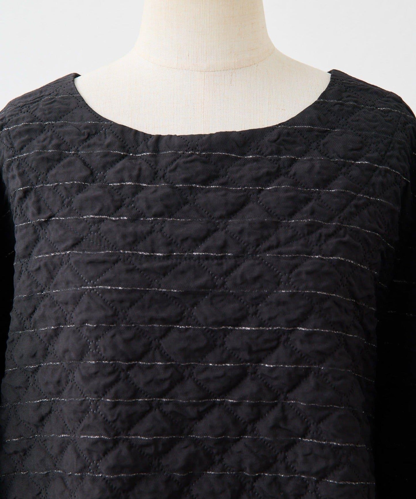 《オケージョン/ストライプ》長袖褶皺連衣裙【SUM1 STYLE】