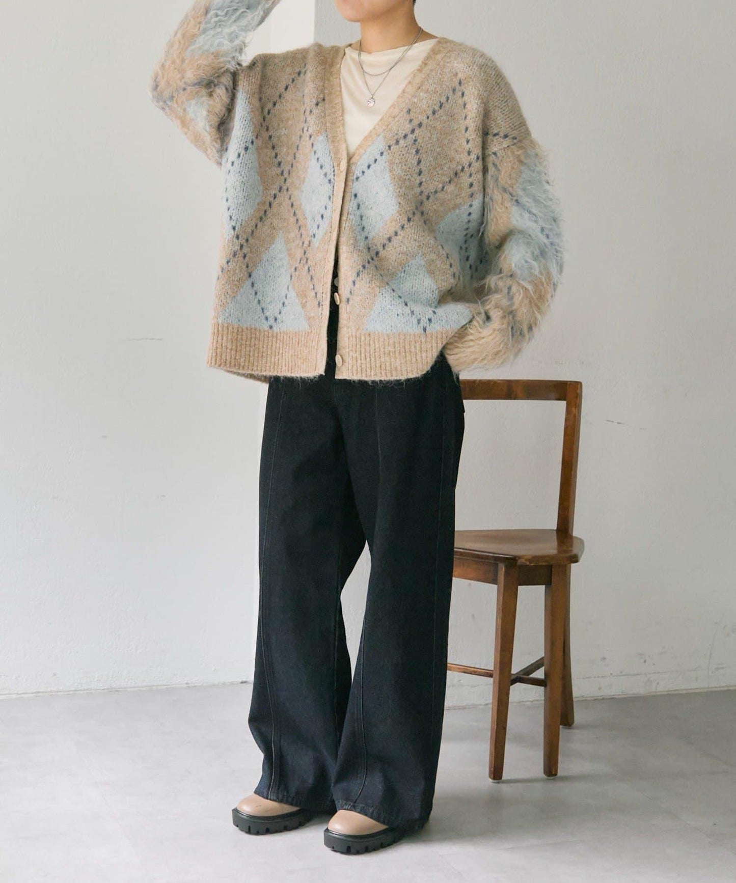 菱格針織開衫【SUM1 STYLE】