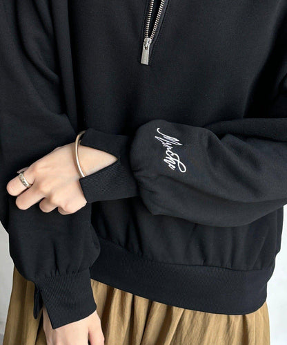 半拉鍊拼接連衣裙