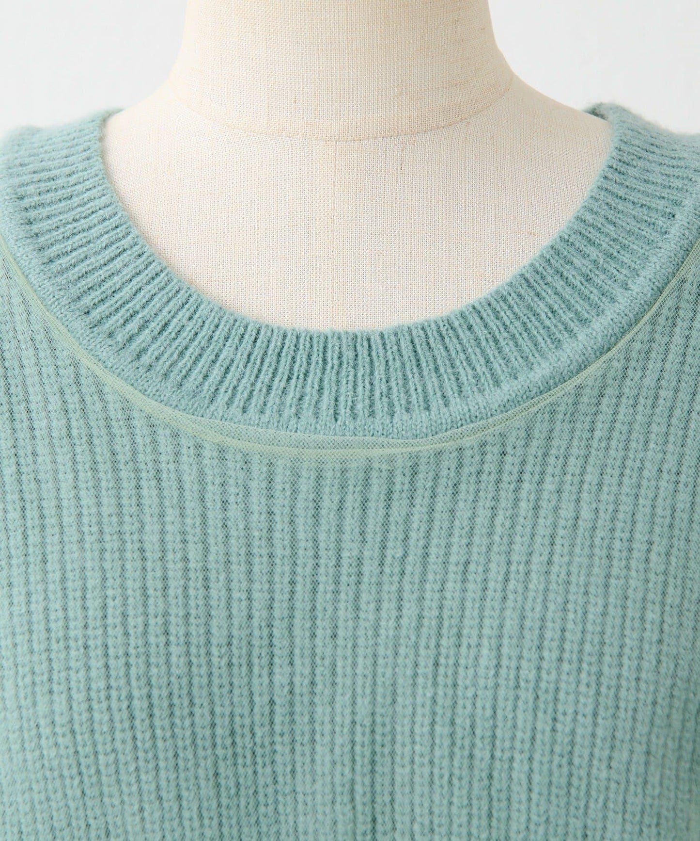 拼接設計撞色透視針織衫【SUM1 STYLE(スミスタイル)】