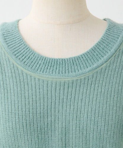 拼接設計撞色透視針織衫【SUM1 STYLE(スミスタイル)】