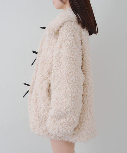 【可選兩種長度！】多功能蝴蝶結短絨夾克【官網！】