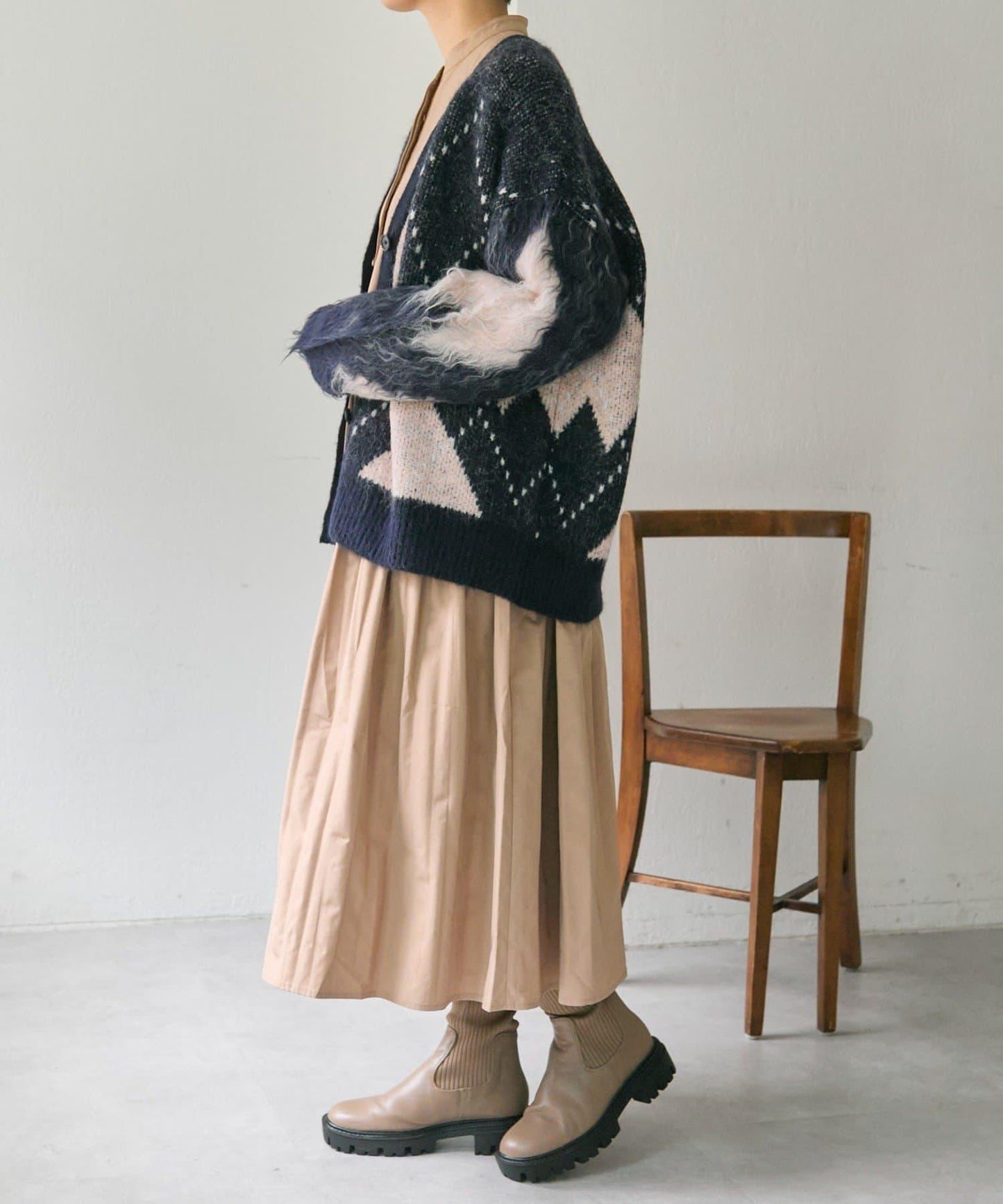 褶皺連衣裙【SUM1 STYLE(スミスタイル)】