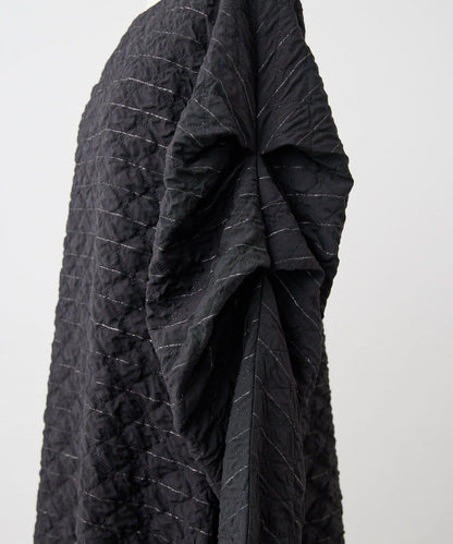 《オケージョン/ストライプ》長袖褶皺連衣裙【SUM1 STYLE】