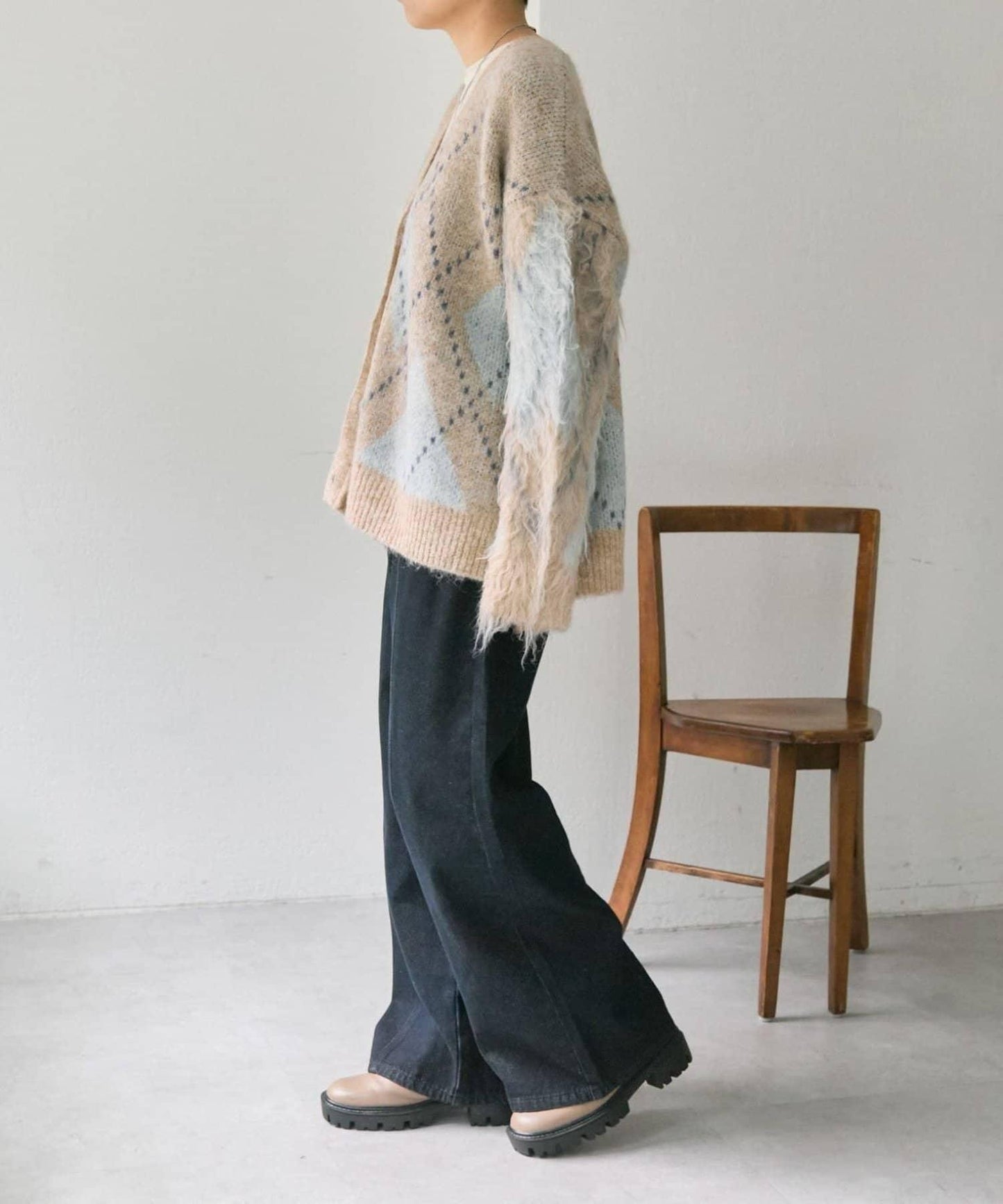 菱格針織開衫【SUM1 STYLE】