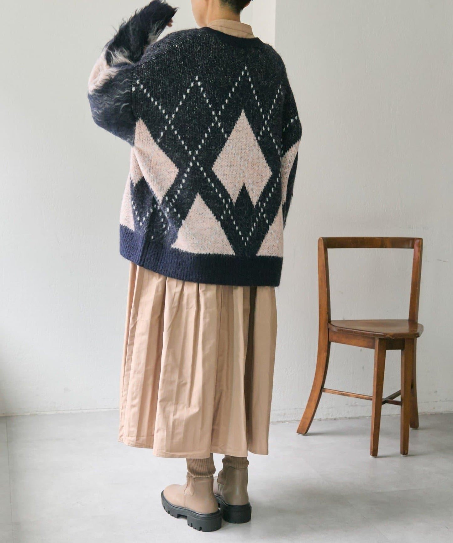 菱格針織開衫【SUM1 STYLE】