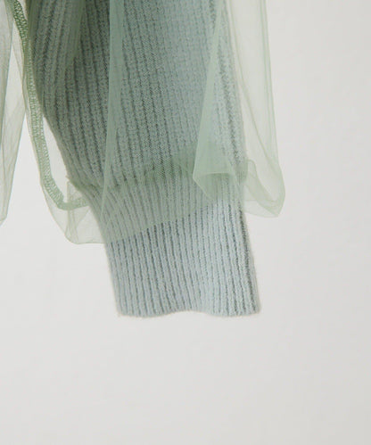 拼接設計撞色透視針織衫【SUM1 STYLE(スミスタイル)】