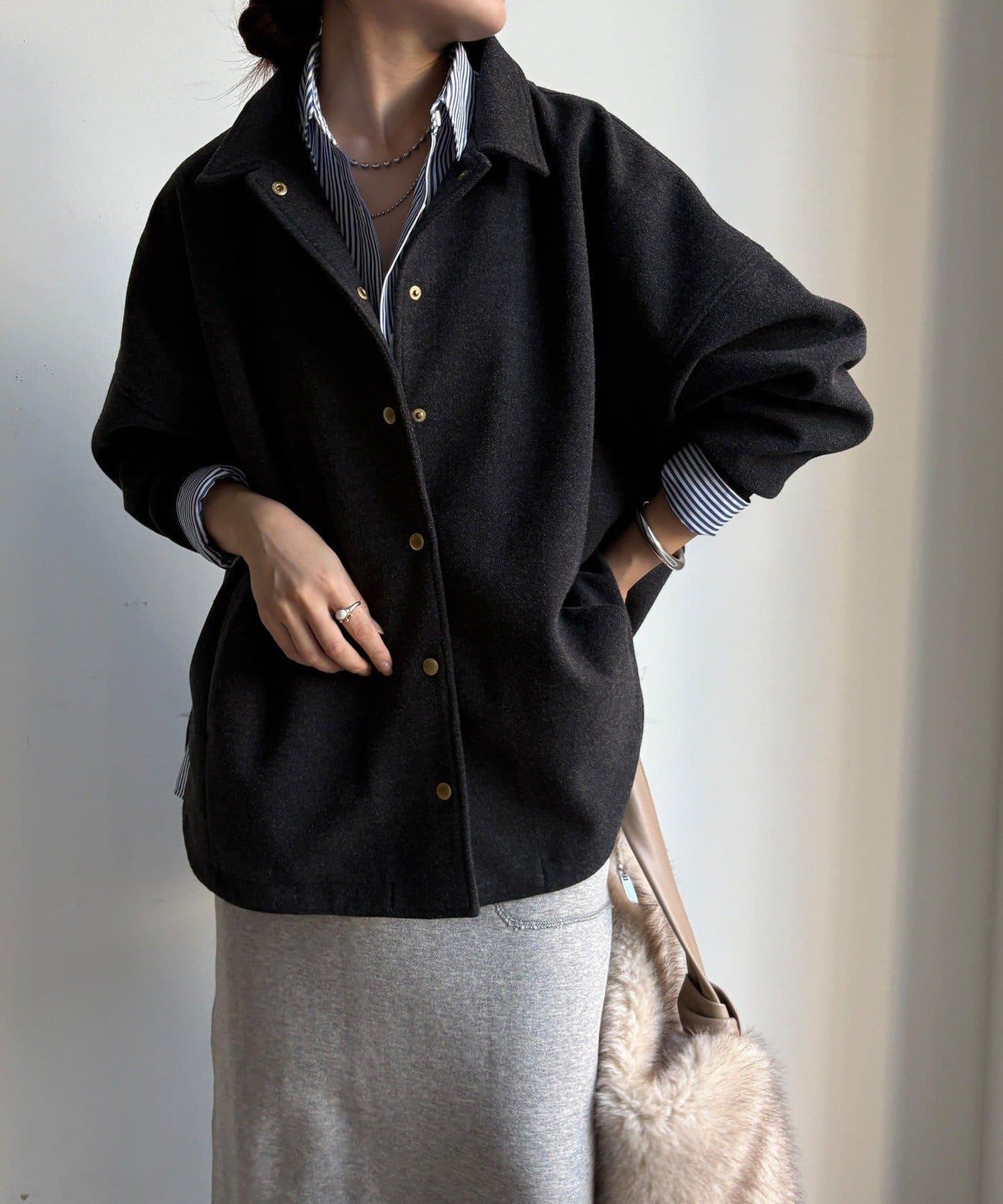 輕質羊毛呢襯衫夾克