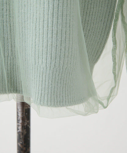 拼接設計撞色透視針織衫【SUM1 STYLE(スミスタイル)】