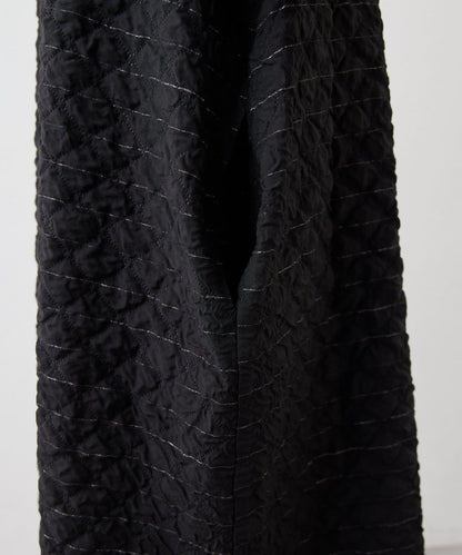 《オケージョン/ストライプ》長袖褶皺連衣裙【SUM1 STYLE】