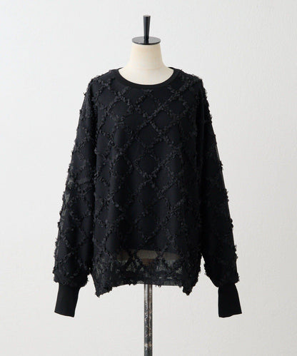 可伸縮透視蕾絲衛衣【SUM1 STYLE(スミスタイル)】