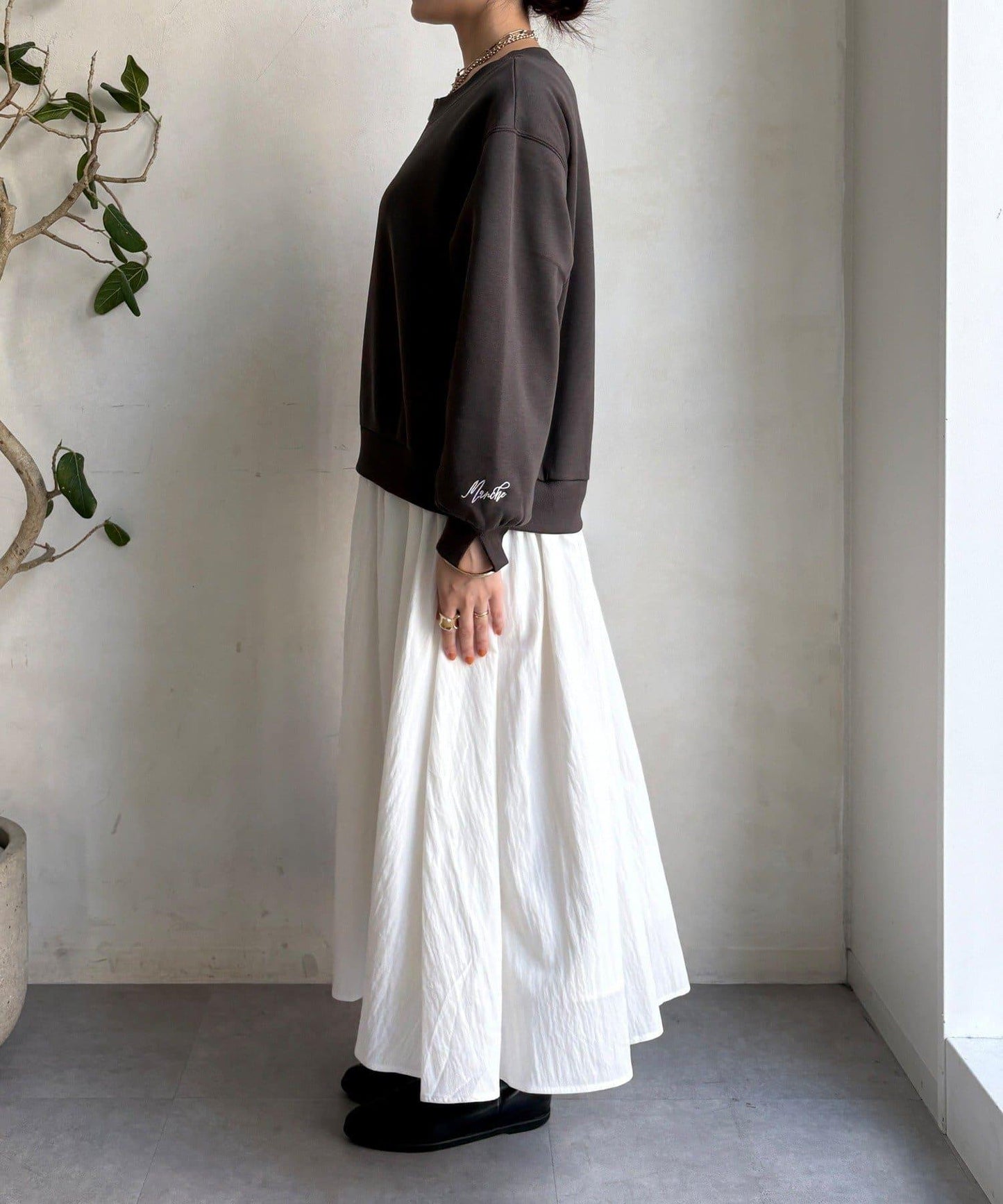 半拉鍊拼接連衣裙