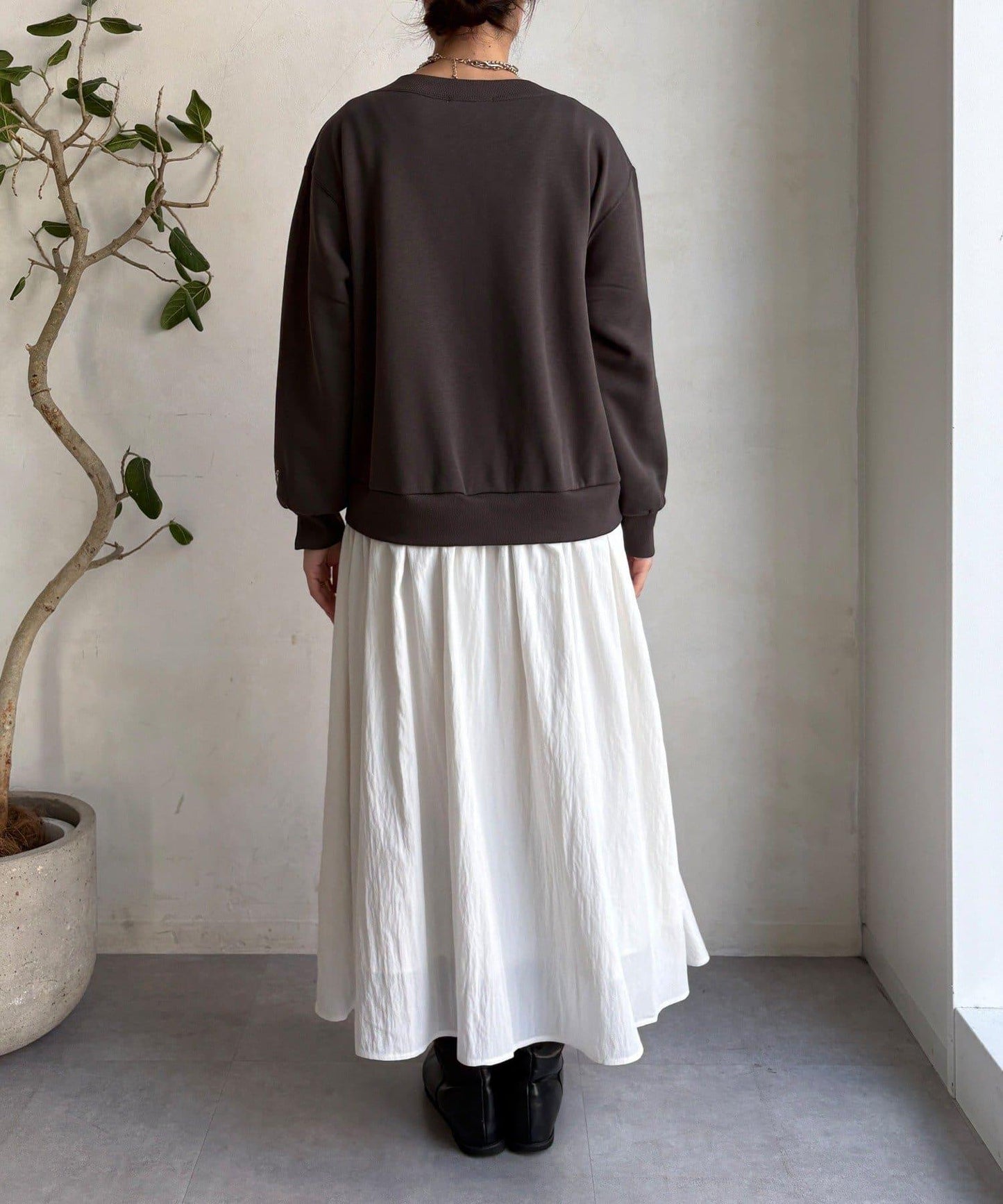 半拉鍊拼接連衣裙